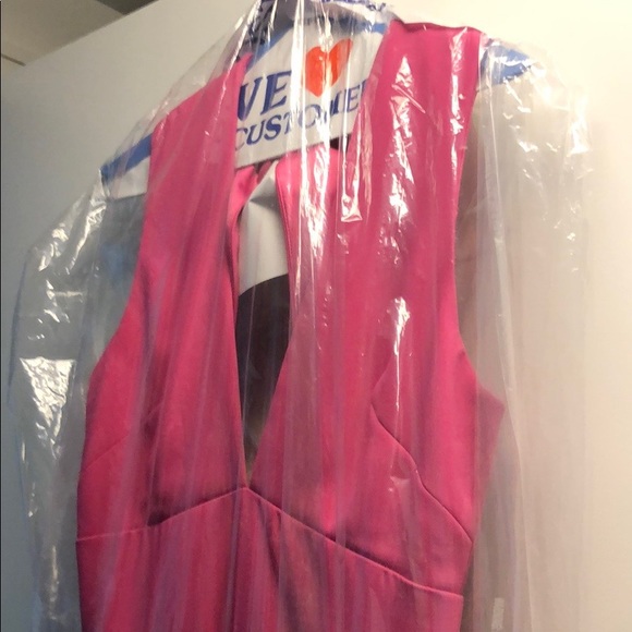 Lela Rose v neck long formal dress in fuchsia - Picture 5 of 5